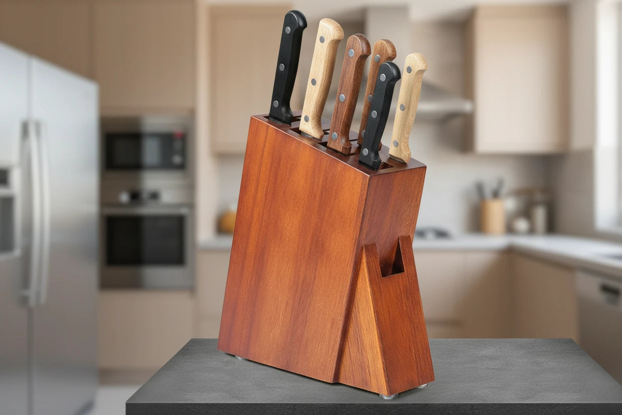 Acacia Wood Knife Holder